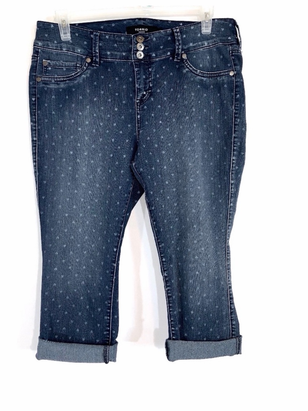 Torrid Cropped Jeggings w/Heart Print - Picture 2 of 5